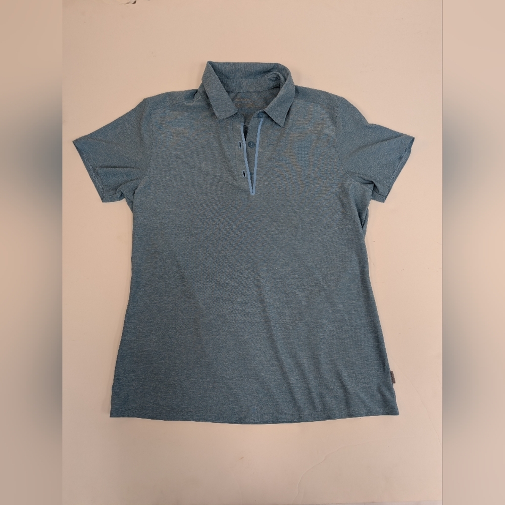 Eddie Bauer Blue Athletic Wear Short Sleeve Golf Polo Women's Medium [163]